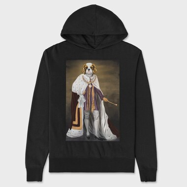 King Dog Painting Cavalier, Hanorac Oversize Barbati (Unisex)