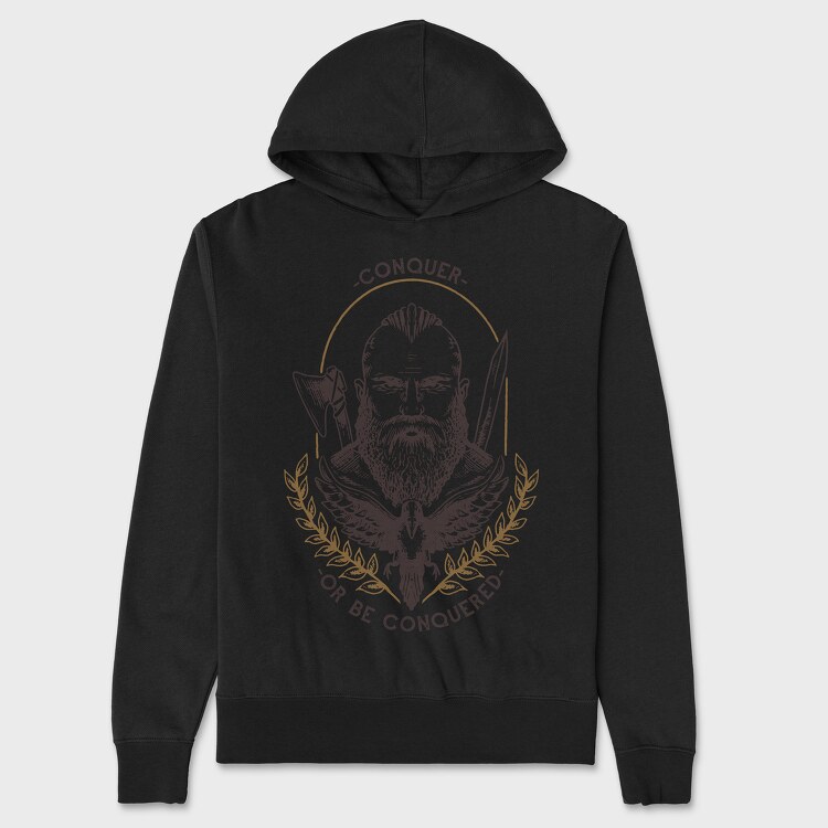 Viking Conquer or Be Conquered, Hanorac Oversize Barbati (Unisex)