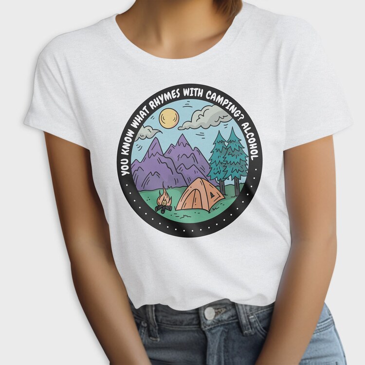 Camping Quote Alcohol, Tricou Femei