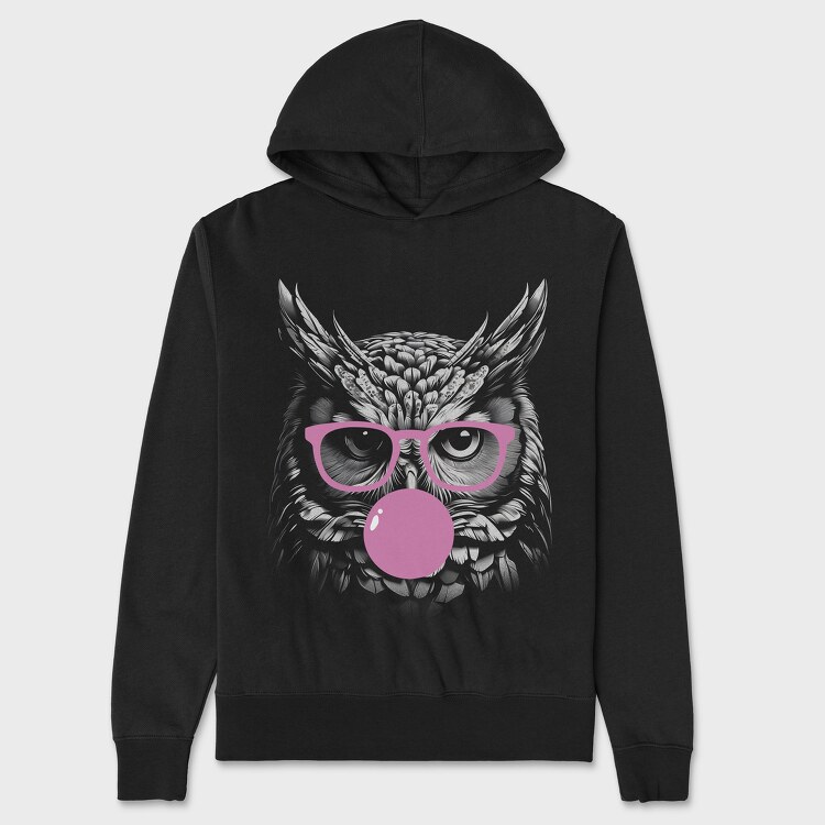 Hanorac Barbati (Unisex), Owl Monochrome Bubblegum