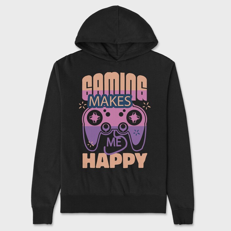 Gaming Makes Me Happy, Hanorac Oversize Barbati (Unisex)