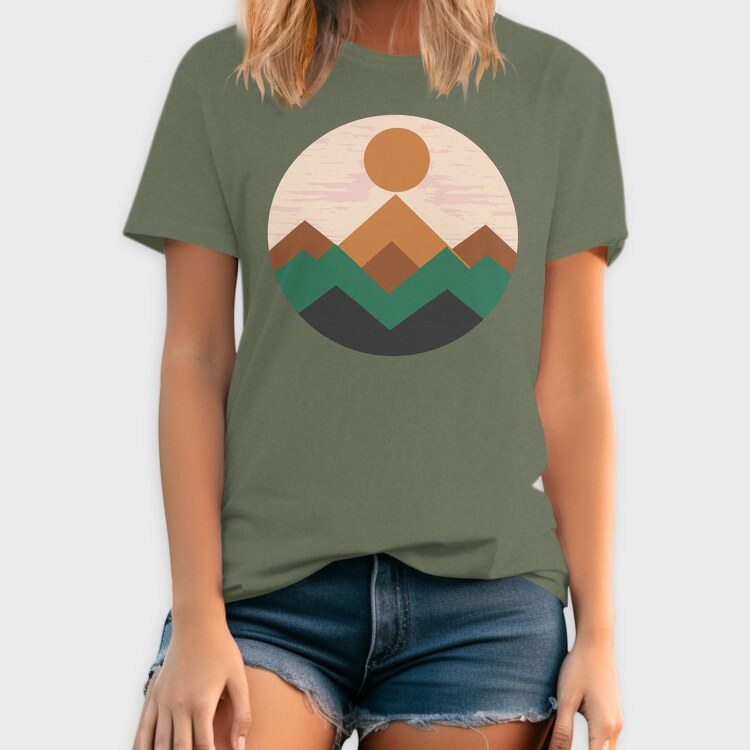 Geometric Retro Mountains, Tricou Barbati (Unisex)