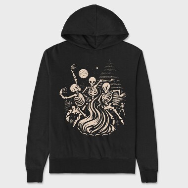 Skeletons Dancing Fire, Hanorac Oversize Barbati (Unisex)