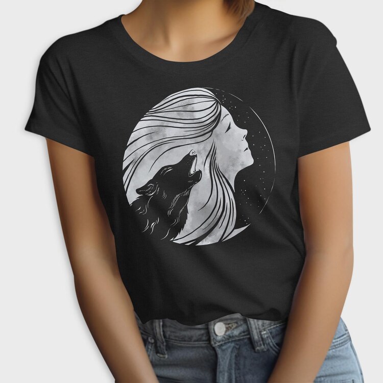 Howling Wolf Woman Moon, Tricou Femei