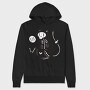 Skeleton Cat, Hanorac Oversize Barbati (Unisex)