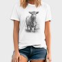 Cow Hand Drawn Style Braunvieh, Tricou Barbati (Unisex)