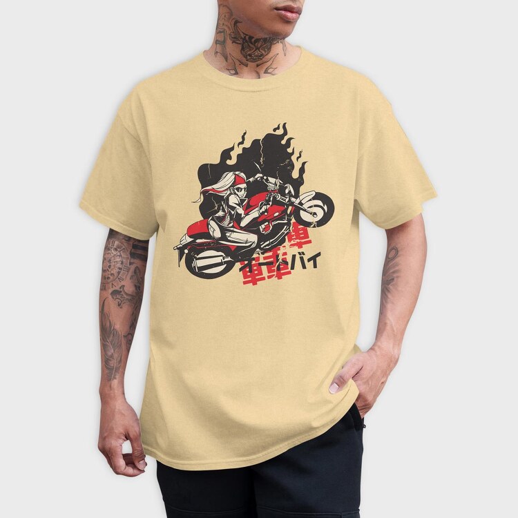 Motorcycle Girl, Tricou Barbati (Unisex)