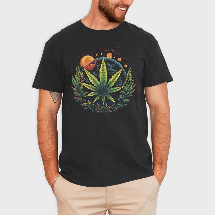 Cannabis Planets, Tricou Barbati (Unisex)