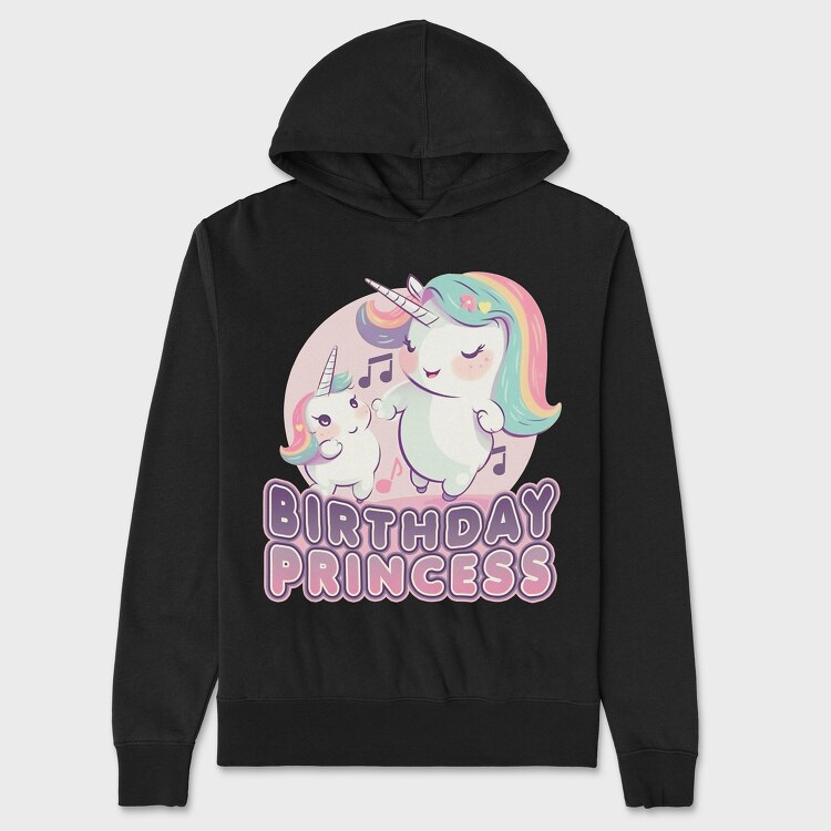 Hanorac Barbati (Unisex), Birthday Princess Unicorns