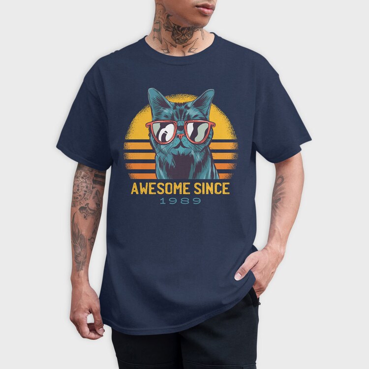 Awesome Cat Since, Tricou Barbati (Unisex)