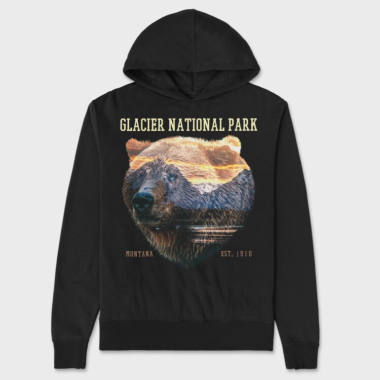 Hanorac Barbati (Unisex), Glacier National Park Bear Lanscape