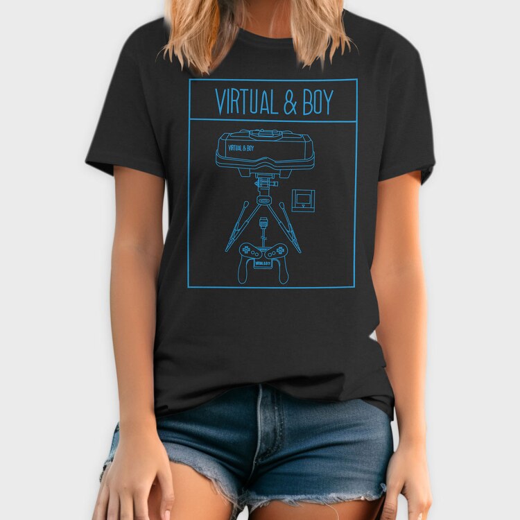Retro Gaming Virtual And Boy, Tricou Barbati (Unisex)