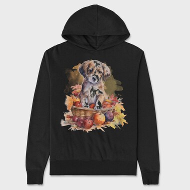 Watercolor Puppy, Hanorac Oversize Barbati (Unisex)