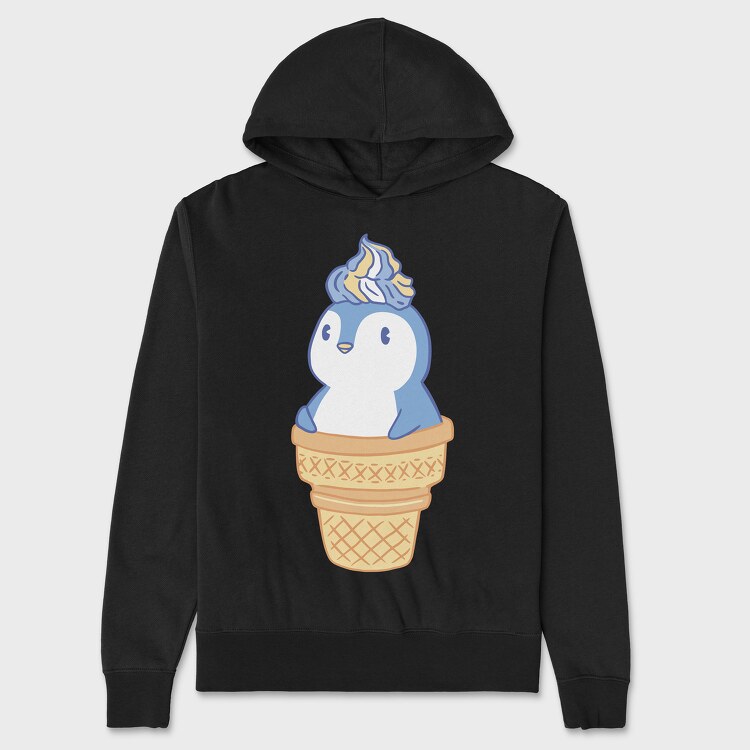 Hanorac Barbati (Unisex), Cute Penguin Ice Cream