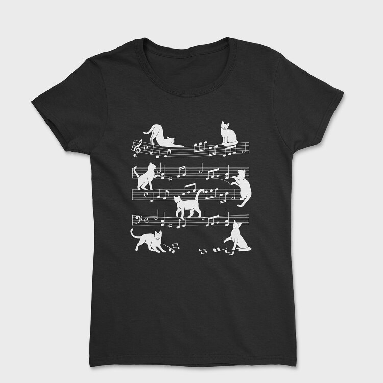 Music Staff Cats, Tricou Femei