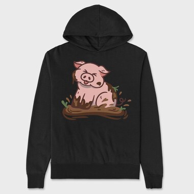 Hanorac Barbati (Unisex), Cute Pig Mud