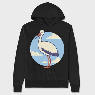 Cute Stork, Hanorac Oversize Barbati (Unisex)