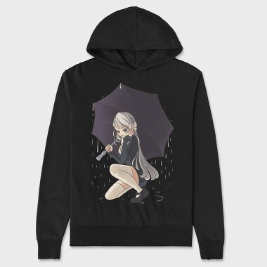 Goth Style Anime Girl, Hanorac Oversize Barbati (Unisex)