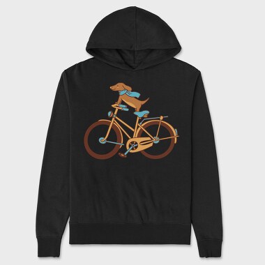 Dachshund Dog Bike, Hanorac Oversize Barbati (Unisex)