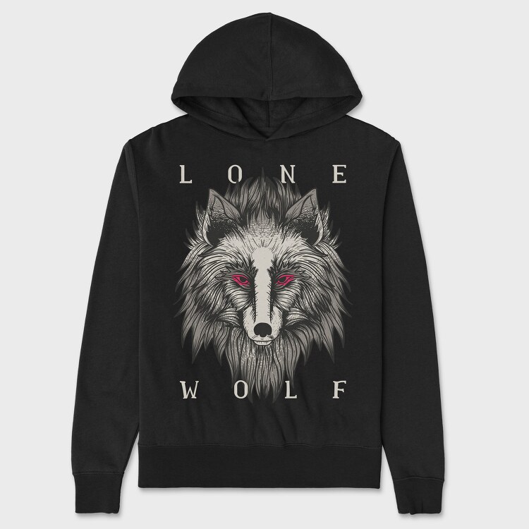 Lone Wolf, Hanorac Oversize Barbati (Unisex)