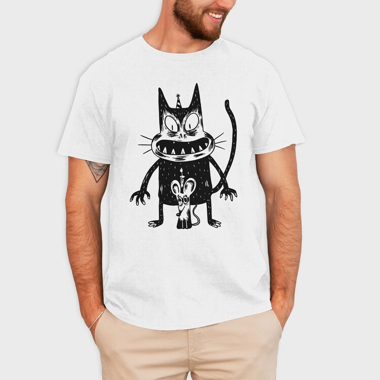 Creepy Cat Mouse, Tricou Barbati (Unisex)