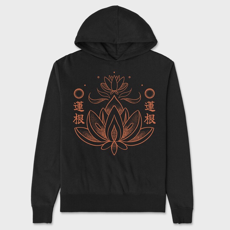 Lotus Flower Orange Japanese, Hanorac Oversize Barbati (Unisex)