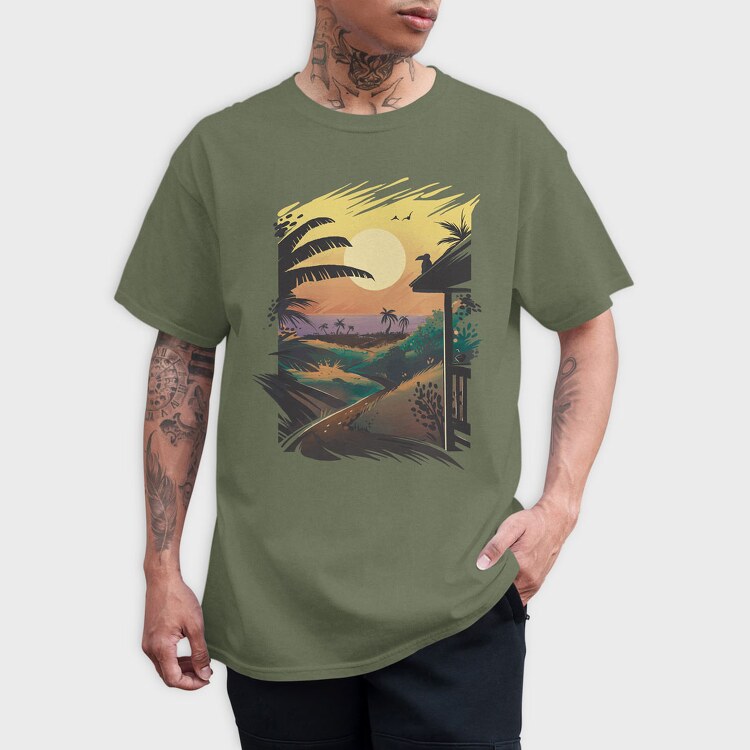 Hawaiian Landscape, Tricou Barbati (Unisex)