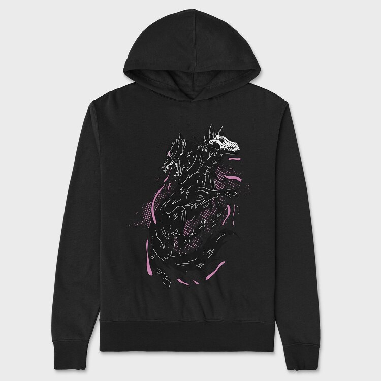 Dark Wolf Skull, Hanorac Oversize Barbati (Unisex)