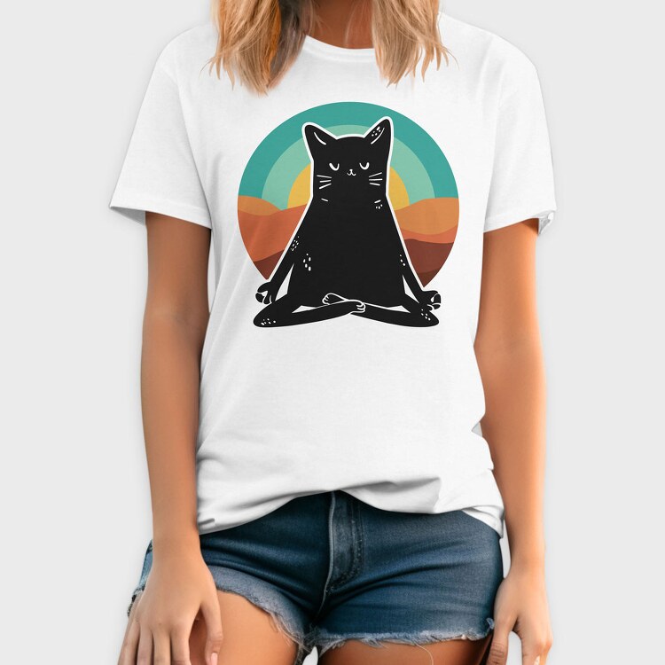 Yoga Cat 2, Tricou Barbati (Unisex)