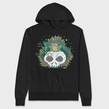 Wizard Frog Skull, Hanorac Oversize Barbati (Unisex)