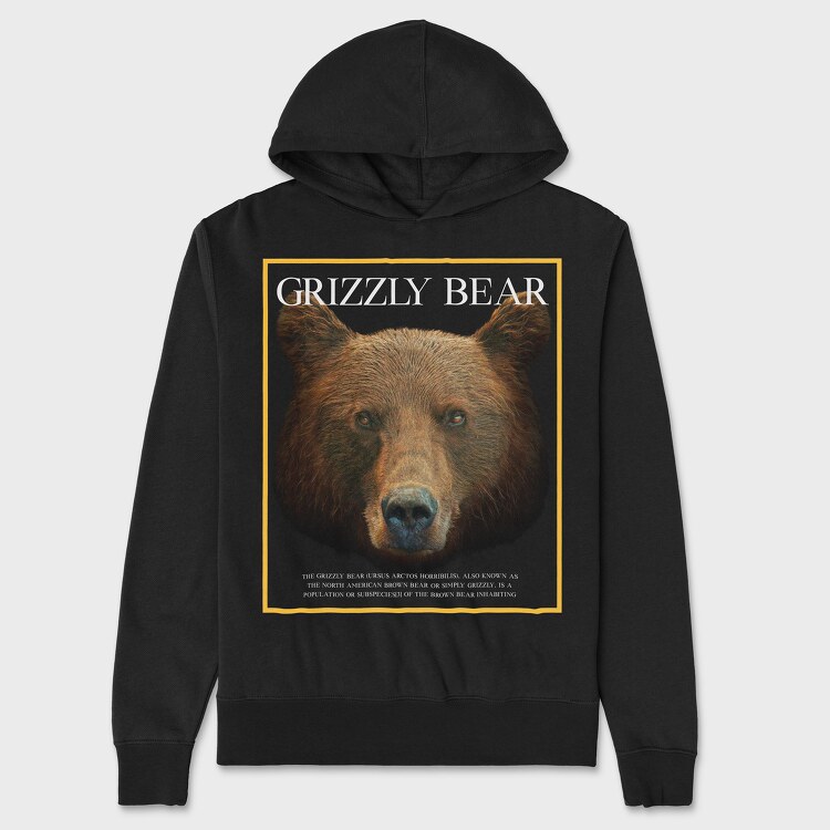 Hanorac Barbati (Unisex), Grizzly Bear Face