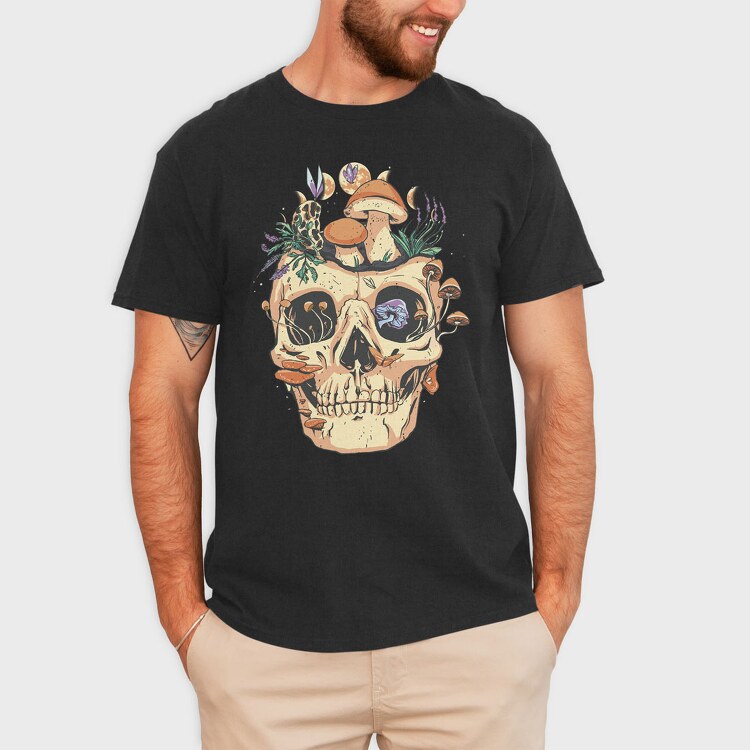 Skull Mushrooms Goblin, Tricou Barbati (Unisex)