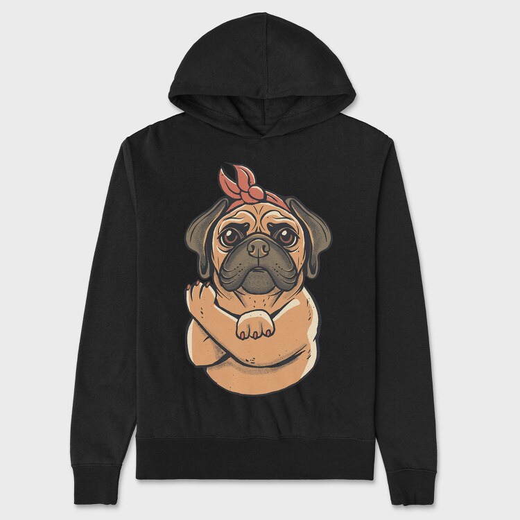 Hanorac Barbati (Unisex), Pug Strong Woman