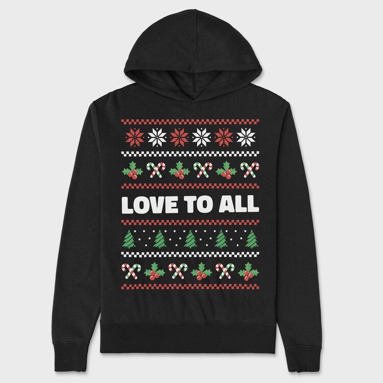 Hanorac Barbati (Unisex), Love to All Ugly Sweater