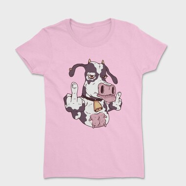 Tricou Femei, Cow Cartoon Middle Finger