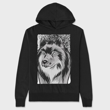 Wolf Portrait 2, Hanorac Oversize Barbati (Unisex)