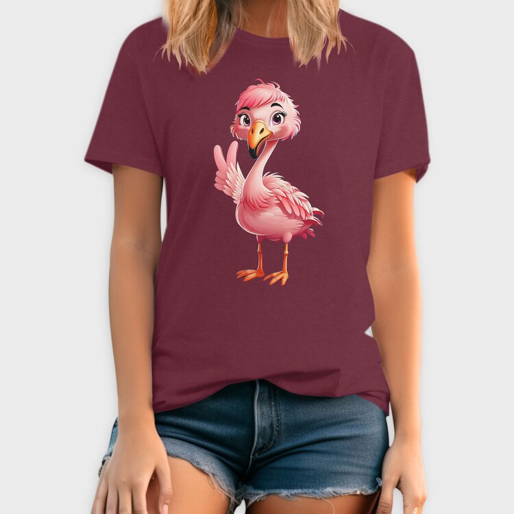 Flamingo Victory Sign, Tricou Barbati (Unisex)