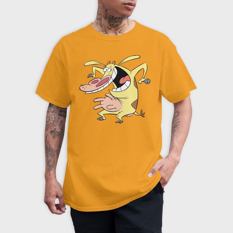 Cartoon Retro Cow and Chicken 3, Tricou Barbati (Unisex)