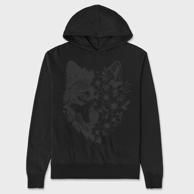 Wolf With Flowers, Hanorac Oversize Barbati (Unisex)