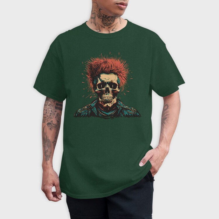 Skull Punk, Tricou Barbati (Unisex)