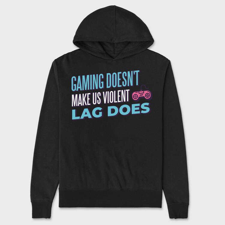 Gaming Doesn't Make Us Violent, Hanorac Oversize Barbati (Unisex)