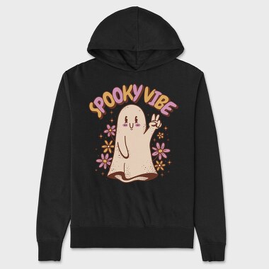 Spooky Vibe Cute Ghost, Hanorac Oversize Barbati (Unisex)