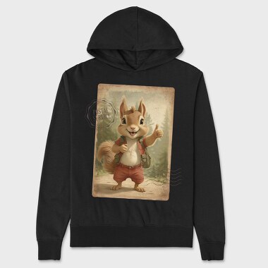 Squirrel in Nature Thumbs Up, Hanorac Oversize Barbati (Unisex)