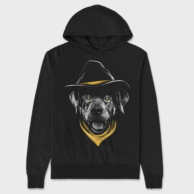 Dog Cowboy Realistic Color, Hanorac Oversize Barbati (Unisex)