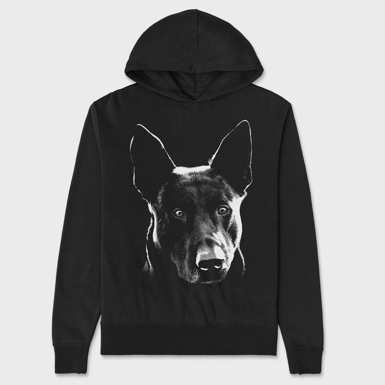 Dog Hollandse Herdershond Monochrome, Hanorac Oversize Barbati (Unisex)