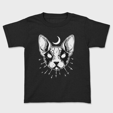 Tricou Copii, Black Metal Cat