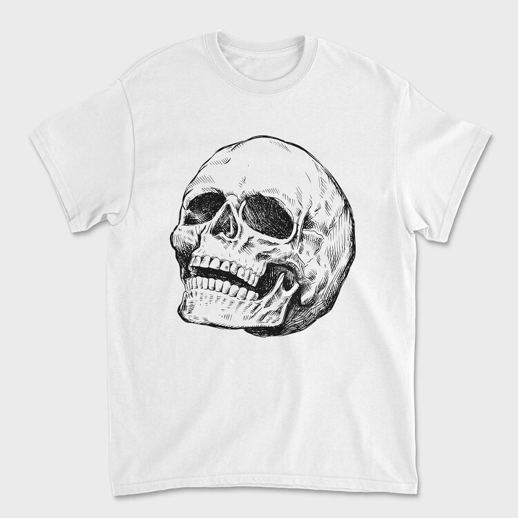 Leaning Skull Hand Drawn, Tricou Barbati (Unisex)