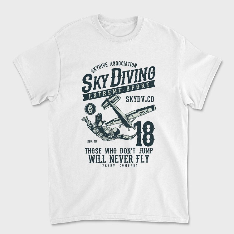 Sky Diving, Tricou Barbati (Unisex)