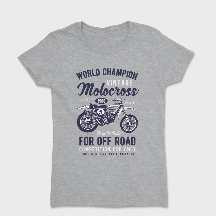 Tricou Femei, Vintage Motocross