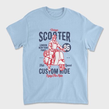 Vintage Scooter, Tricou Barbati (Unisex)